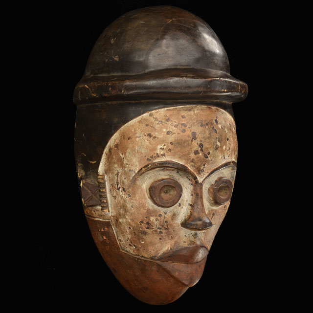 African Ogoni colonial mask with hat