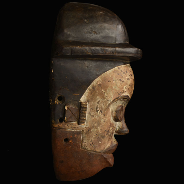 African Ogoni colonial mask with hat Right Side