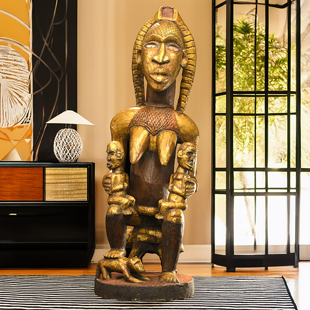 African Bakongo motherhood statue 25