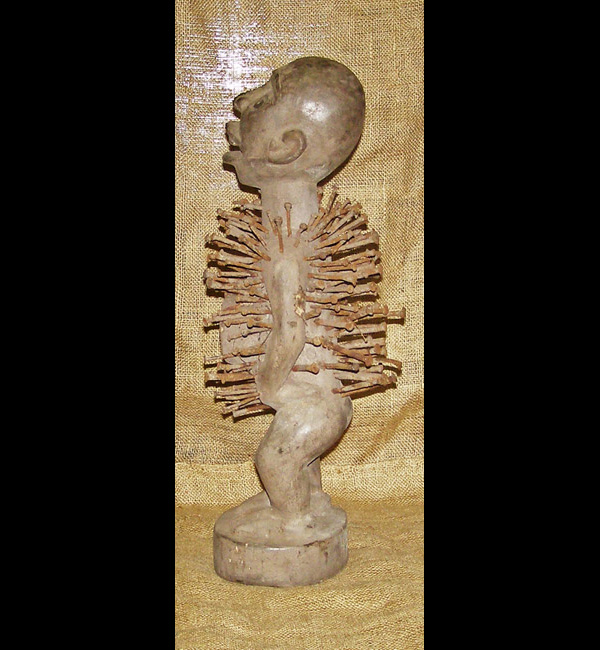 African Bakongo Nail Fetish 1 left side