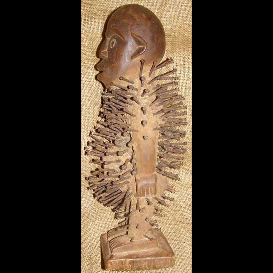African Bakongo Nail Fetish Left Angle