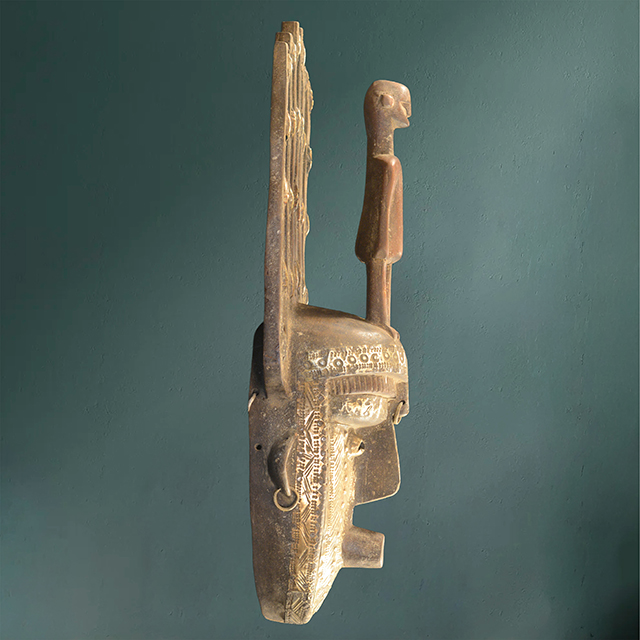 Bambara mask 43 Right Side - Click for a more detailed view of this African mask. African Bambara mask 43 Right Side
