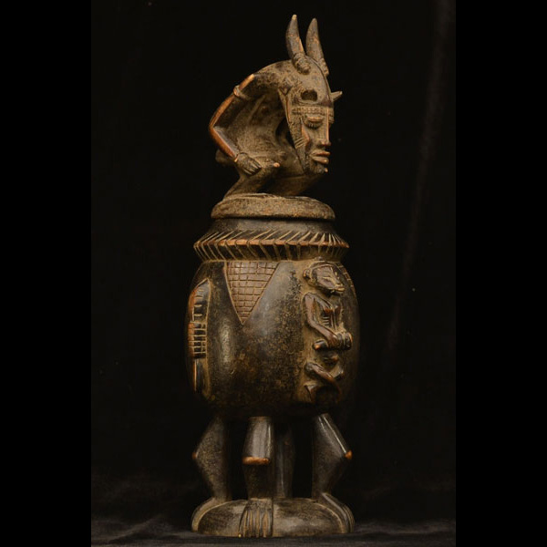 African Bambara Wooden Pot 31 