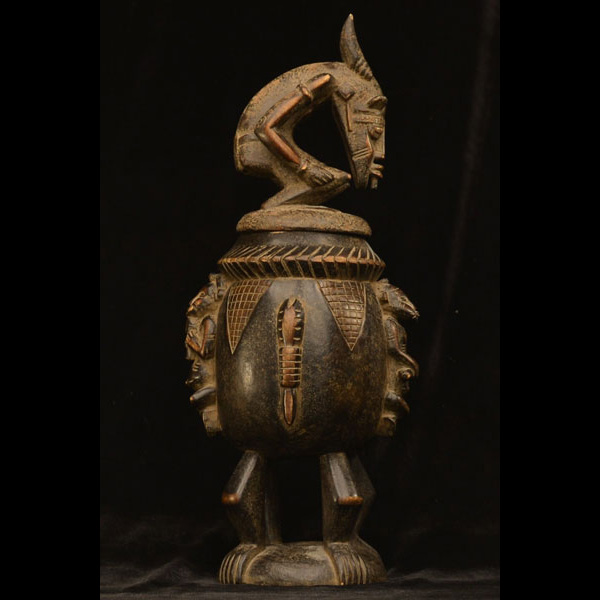 African Bambara Wooden Pot 31 Right Side