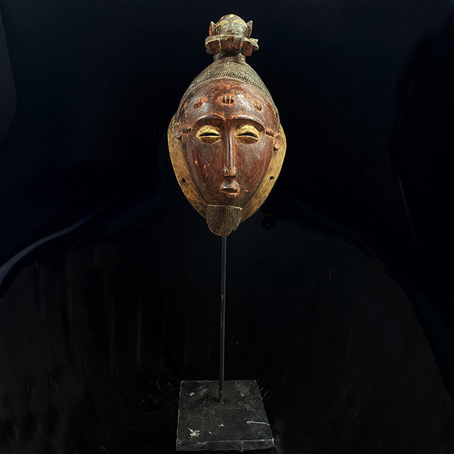 African Baule Mask 130 on stand - Click to zoom. African Baule Mask 130 on stand