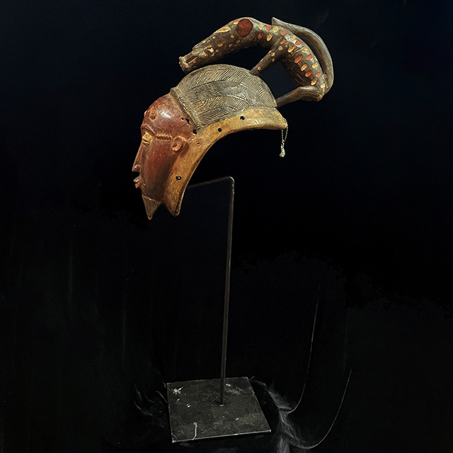 African Baule Mask 130 on stand - Click to zoom. African Baule Mask 130 on stand