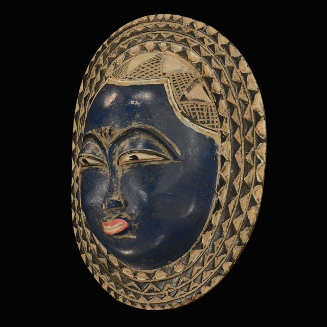 African Baule moon mask 112 Left Angle