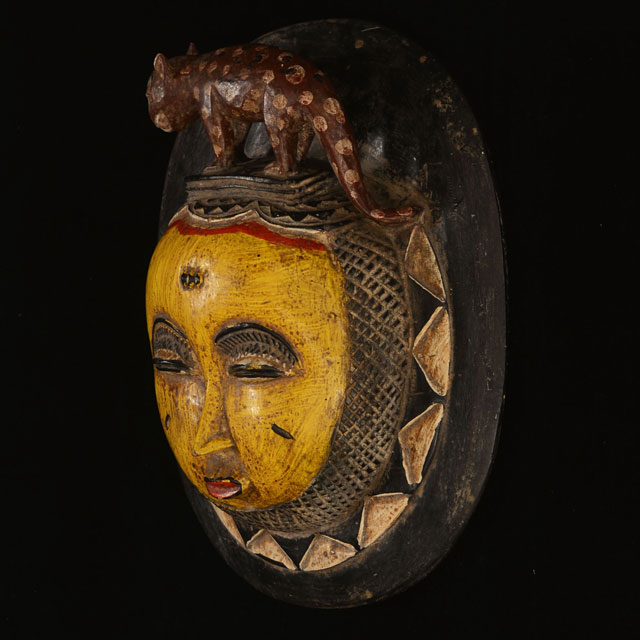 African Baule moon mask 113 Left Angle