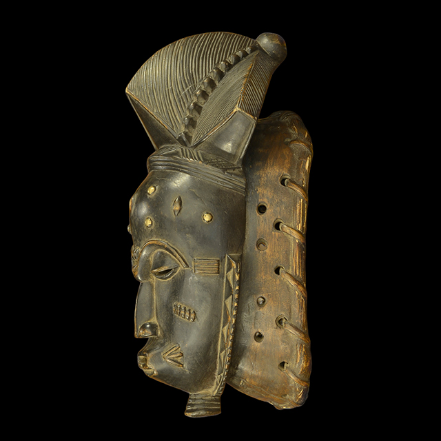 African Baule mask 145 Left Side- Click for a more detailed view of this African Mask. African Baule mask 145 left side