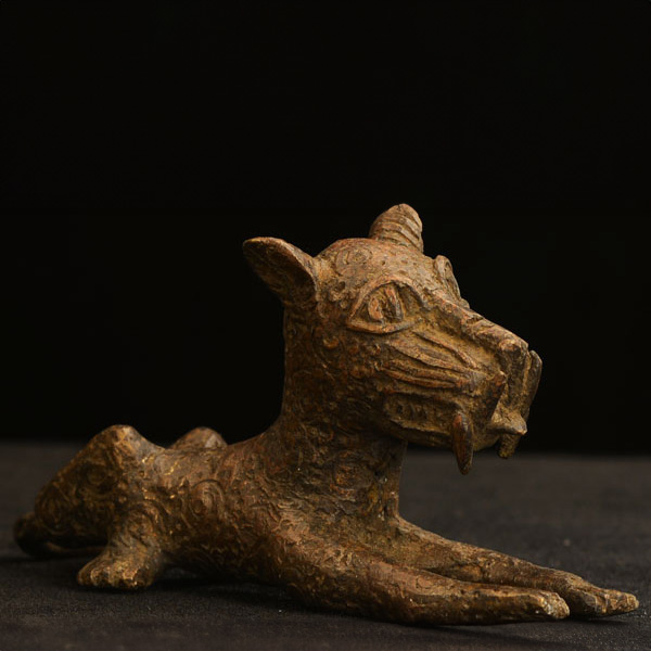 African Benin Royal Bronze Leopard 24