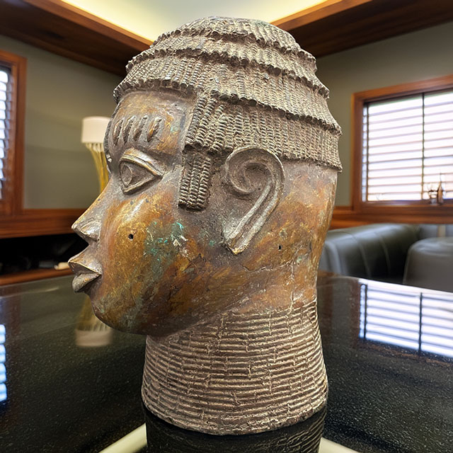 African Benin Ile-Ife bronze 69 left side