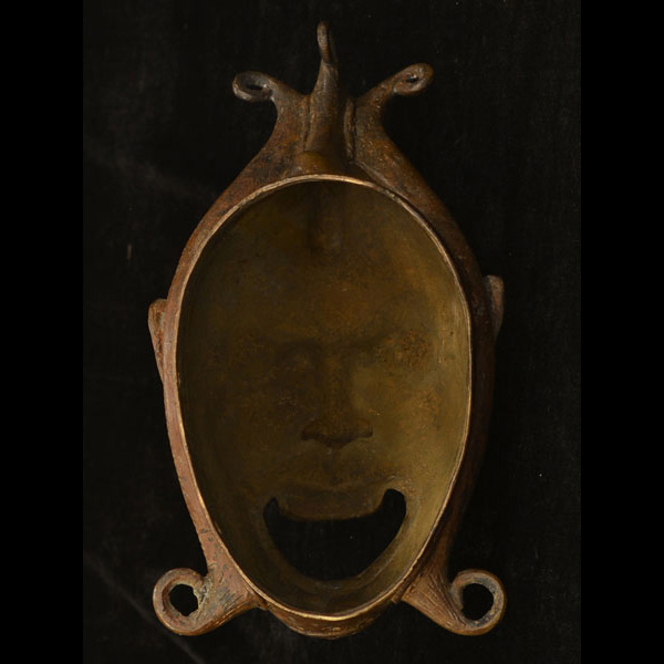 African Benin Bronze Mask 26 back