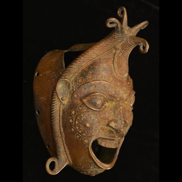 African Benin Bronze Mask 26 