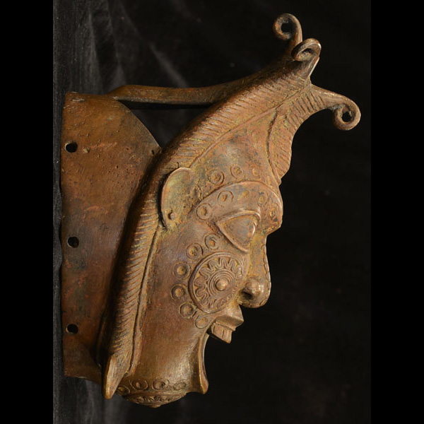 African Benin Bronze Mask 26 Right Side