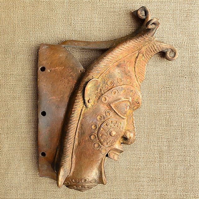 African Benin Bronze Mask 26 Right Side