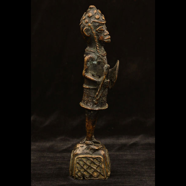 African Benin Bronze Statuette 31 Right Side