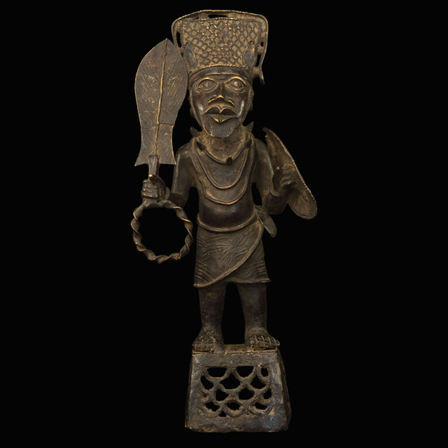 African Benin Bronze Statuette 38