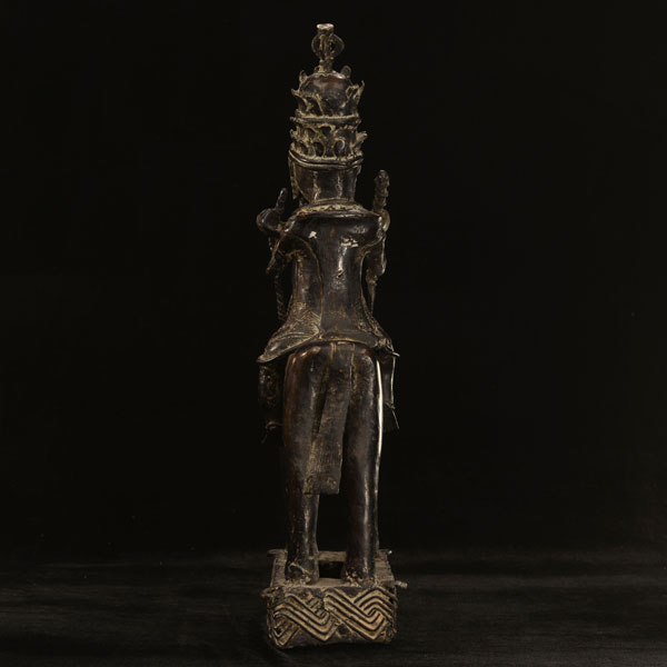 African Benin bronze mounted warrior 37