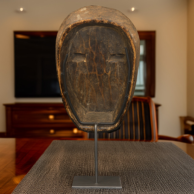 African Bete mask on display stand 
