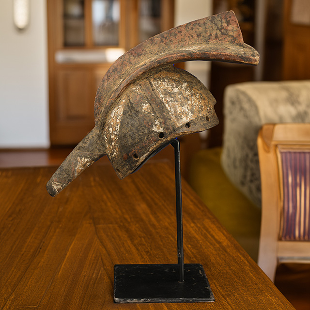 African Bobo mask on display stand left side