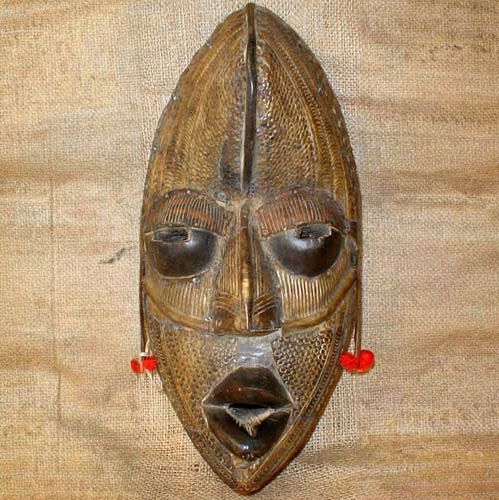 Dan Mask With Hammered Brass front
