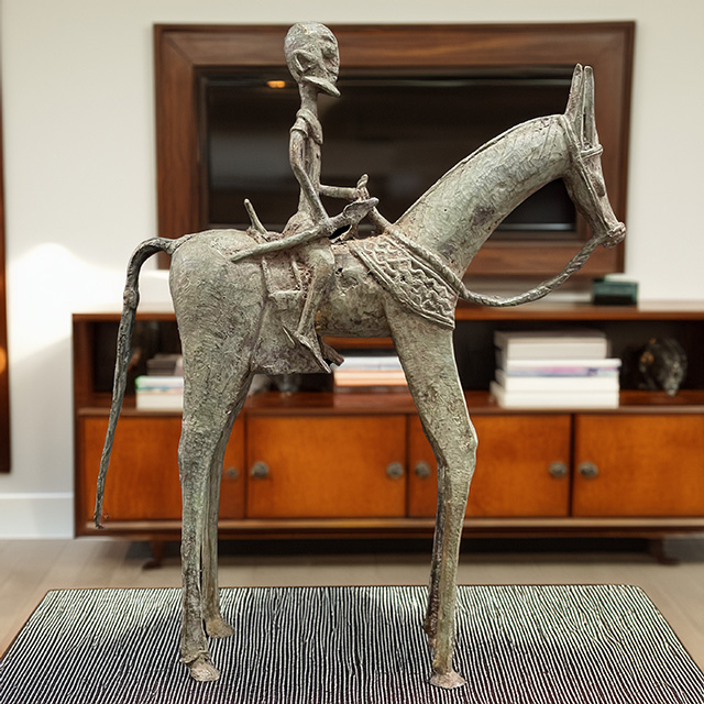 African Dogon Bronze rider 111 Right Side
