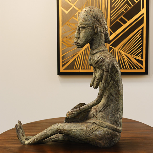 African Dogon Bronze Woman 103 left side