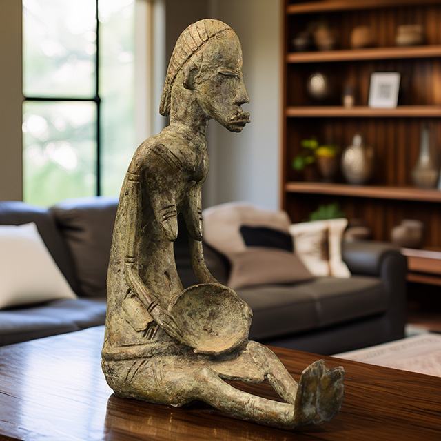 African Dogon Bronze Woman 103