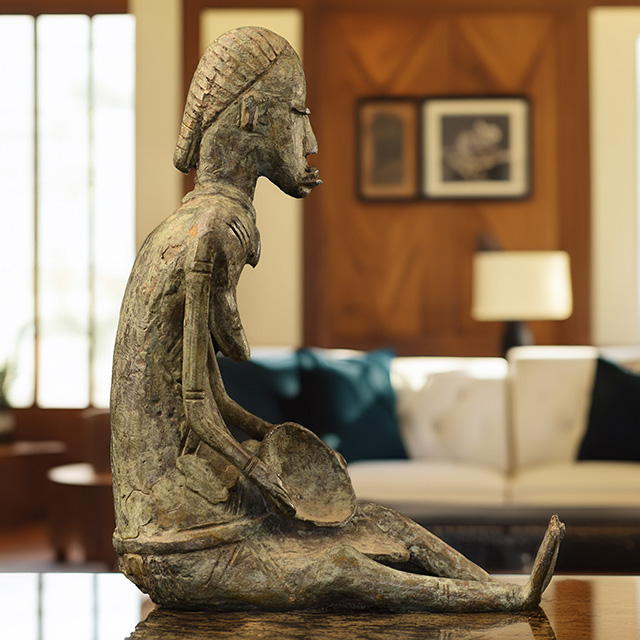 African Dogon Bronze Woman 103 Right Side