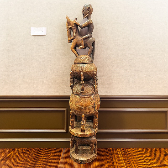 African Dogon wooden pot 108 left side