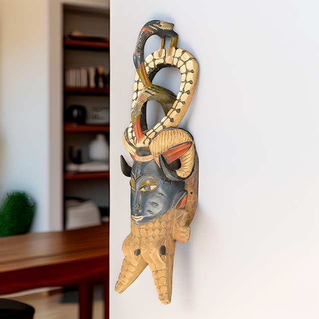 Guro Mask 86 Left Angle - Click for a more detailed view of this African Mask. Guro Mask 86 Left Angle