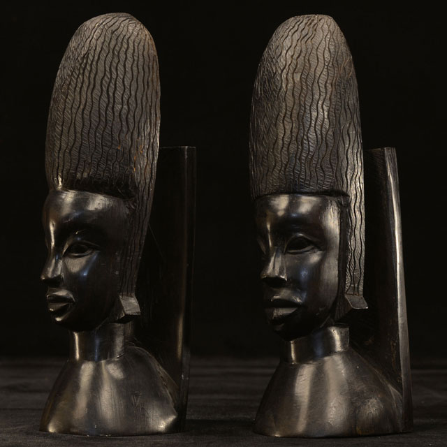 African ebony bookends left angle