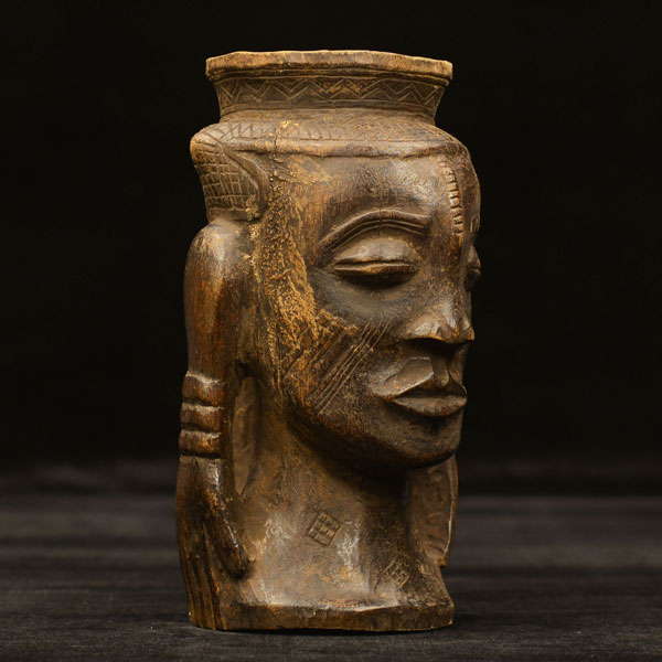 African Kuba ceremonial palm wine cup 