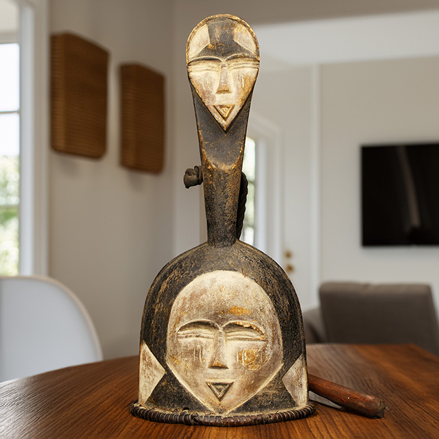 Kwele dancing bell 54 - Click to see more. African Kwele dancing bell 54