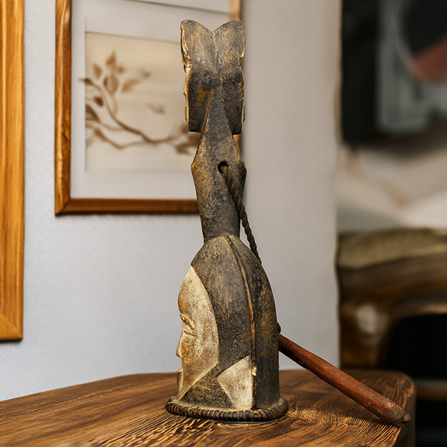 Kwele dancing bell 54 - Click to see more. African Kwele dancing bell 54 left side
