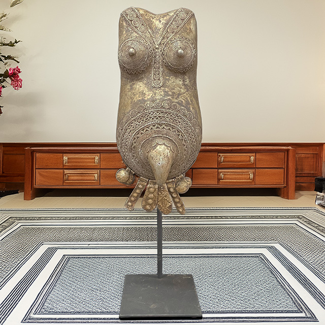makonde belly mask 10 on display stand