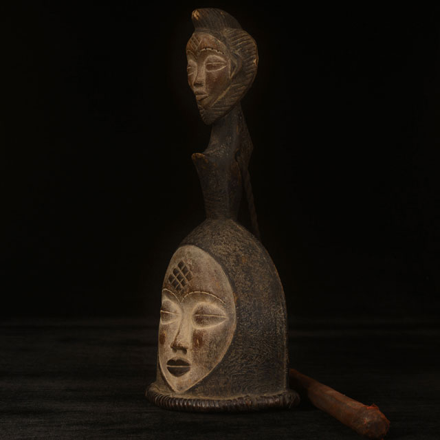 African Punu dancing bell 44 Left Angle