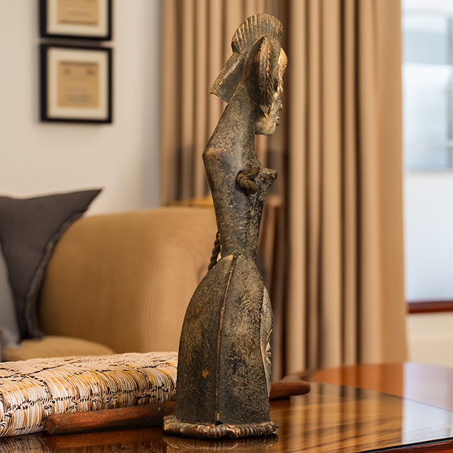 African Punu dancing bell 45 Right Side