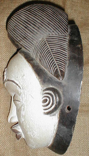 Punu Mask from Gabon Left Angle