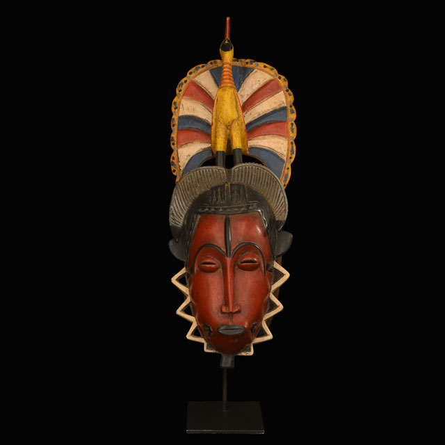 African Sawa Mask 4 on display stand