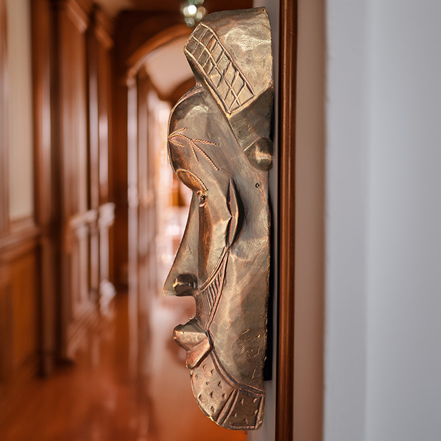 African Tikar mask 46 Left Side- Click for a more detailed view of this African mask. African Tikar mask 46 left side