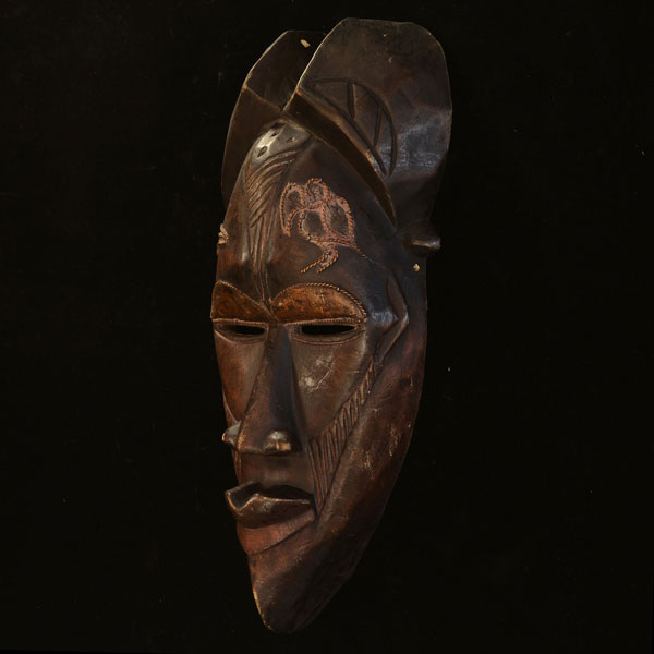 African Tikar mask Left Angle - Click for a more detailed view of this African mask. African Tikar mask Left Angle