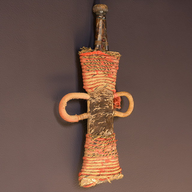 African Tikar Sword with scabbard from Cameroon - hilt front