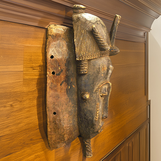 African mask from the yaure tribe of Ivory Coast Right Side