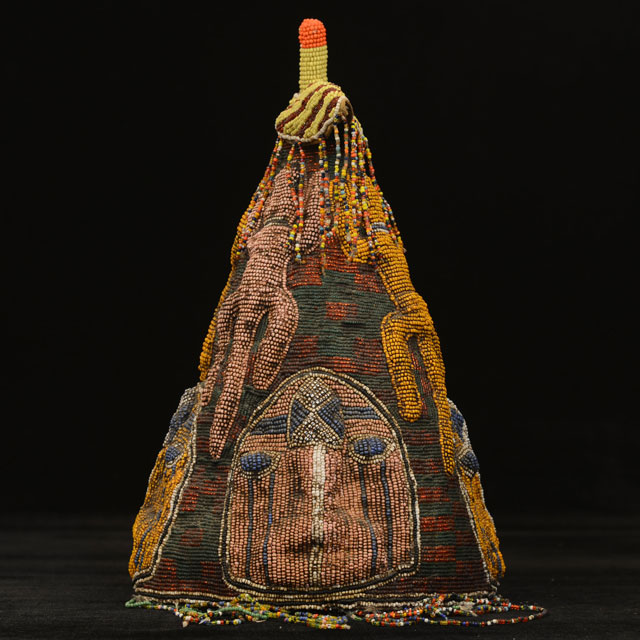African Yoruba king's crown left side